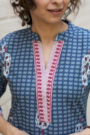 Image for Kusvaa Ne27 Laksha Cotton Kurta Pant Set Closeup