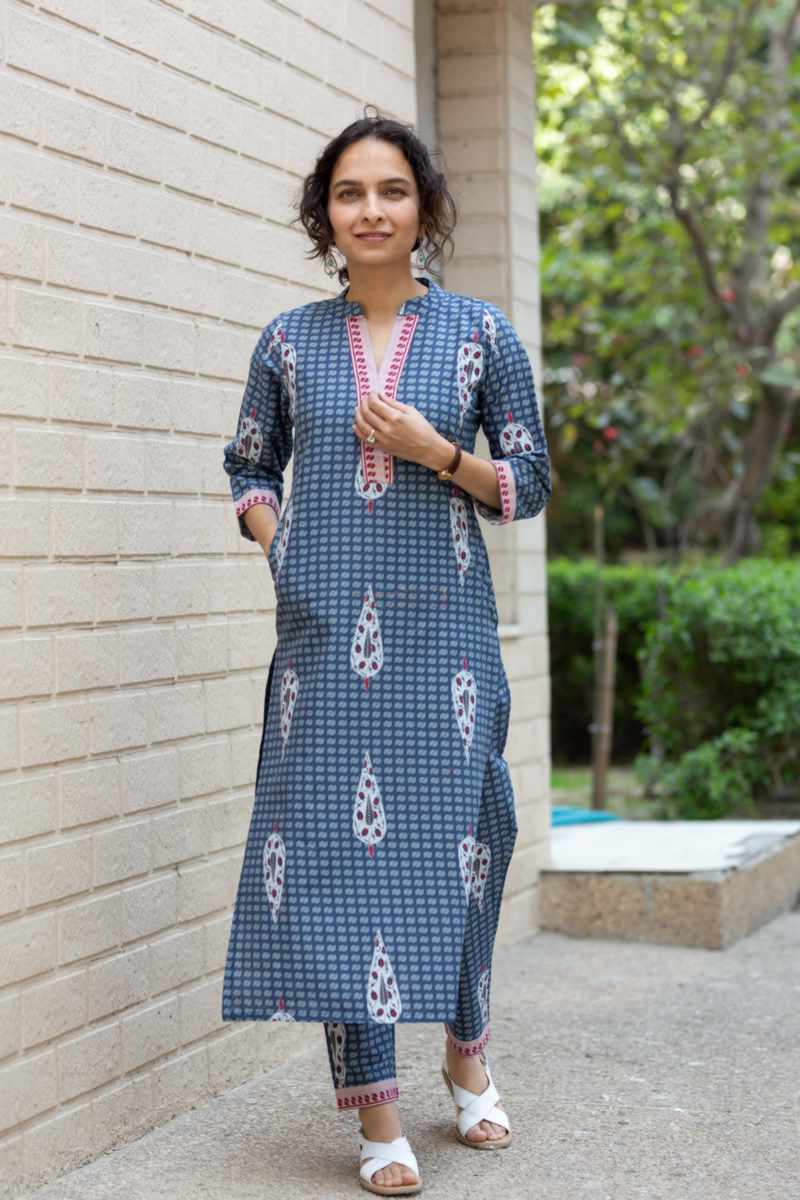 Image for Kusvaa Ne27 Laksha Cotton Kurta Pant Set Front
