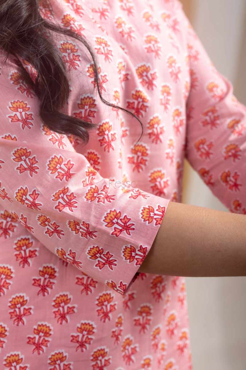 Image for Kusvaa Sa13 Anushree Cotton Straight Kurta Closeup 2