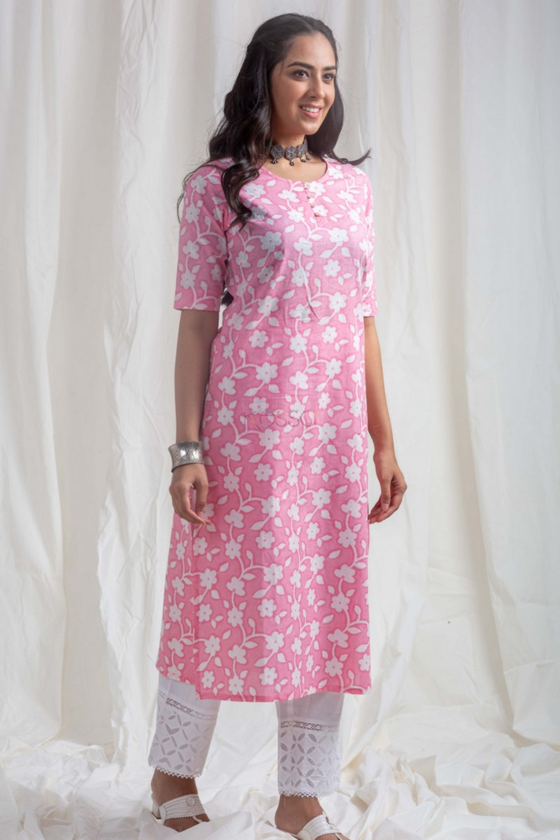 Image for Kusvaa Sa14 Parul Cotton Straight Kurta Front