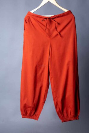 Image for Kusvaa Sap19 Cotton Salwar Rust Closeup 2