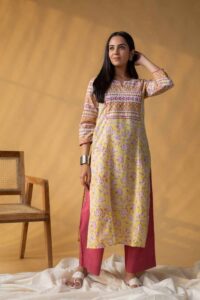 Image for Kusvaa Vcr266 Kalyan Cotton Handblock Print Kurta Featured