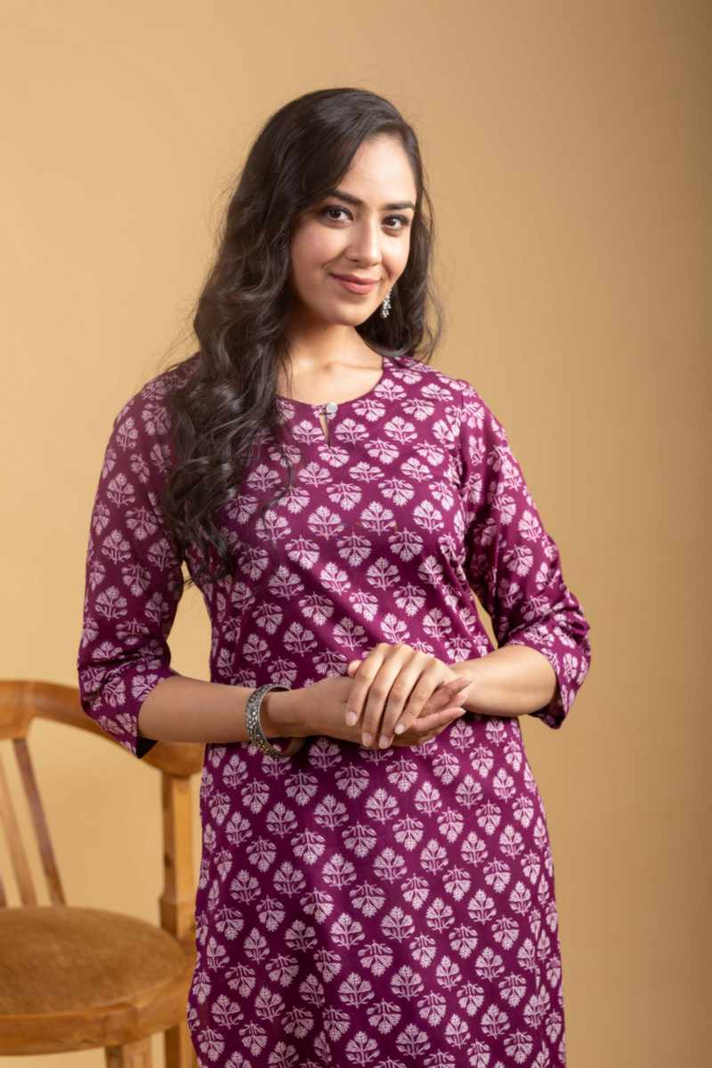 Image for Kusvaa Ws1094 Mesha Cotton Handblock Kurta Front