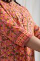 Image for Kusvaa Wsr431 Advika Cotton Handblock Kurta Closeup 2