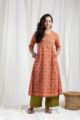 Image for Kusvaa Wsr431 Advika Cotton Handblock Kurta Front