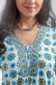 Image for Kusvaa Wsr436 Tejavati Cotton Handblock Kurta Closeup