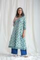 Image for Kusvaa Wsr436 Tejavati Cotton Handblock Kurta Front