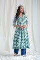 Image for Kusvaa Wsr436 Tejavati Cotton Handblock Kurta Side