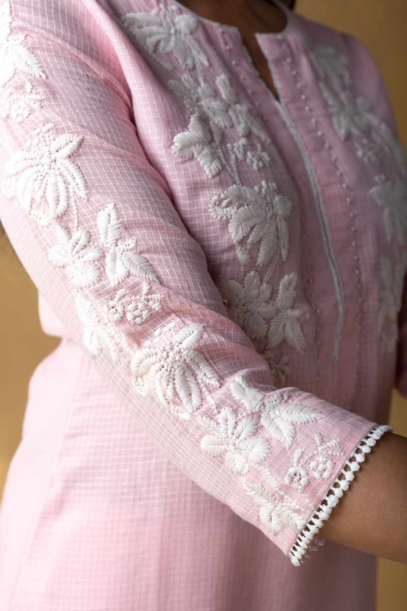 Image for Kusvaa Avdaf288 Taani Cotton Dobby Kurta Closeup 2