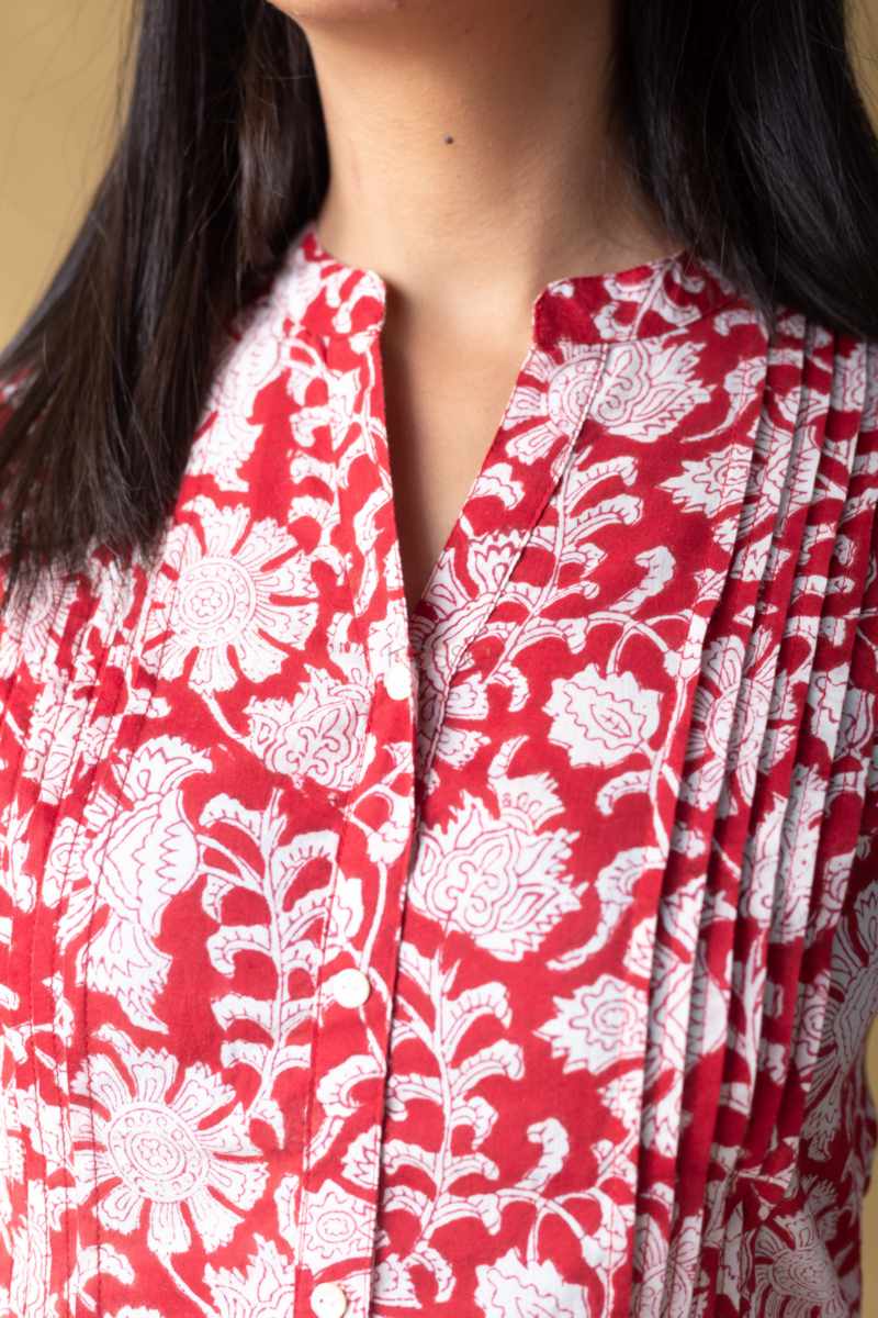 Image for Kusvaa Bpr66 Pramit Cotton Straight Kurta Closeup
