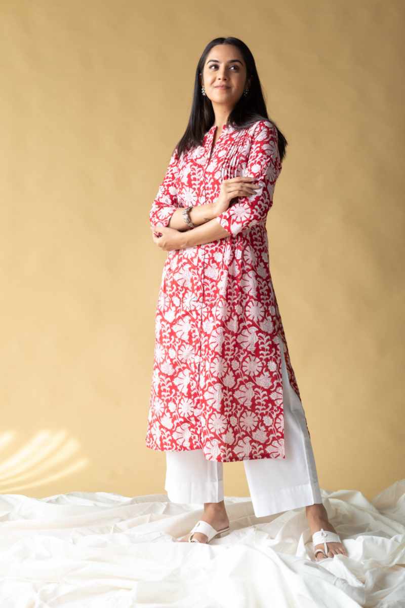 Image for Kusvaa Bpr66 Pramit Cotton Straight Kurta Side
