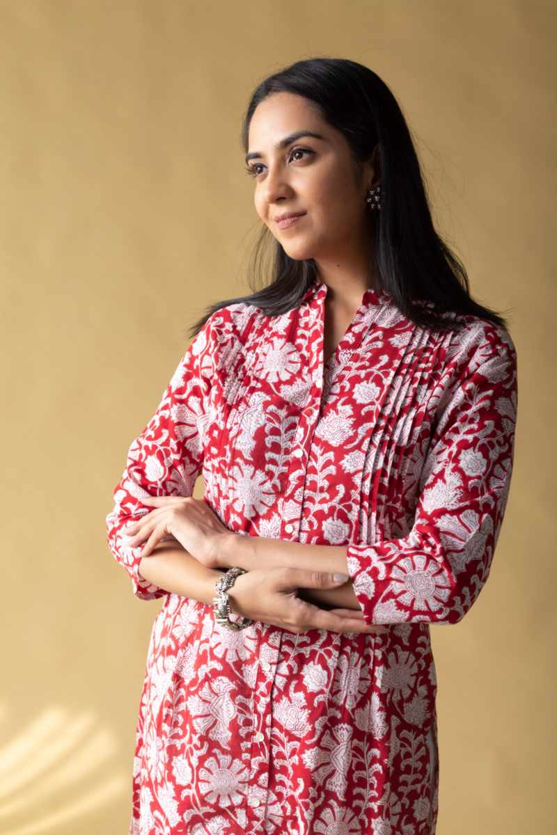 Image for Kusvaa Bpr66 Pramit Cotton Straight Kurta Sitting