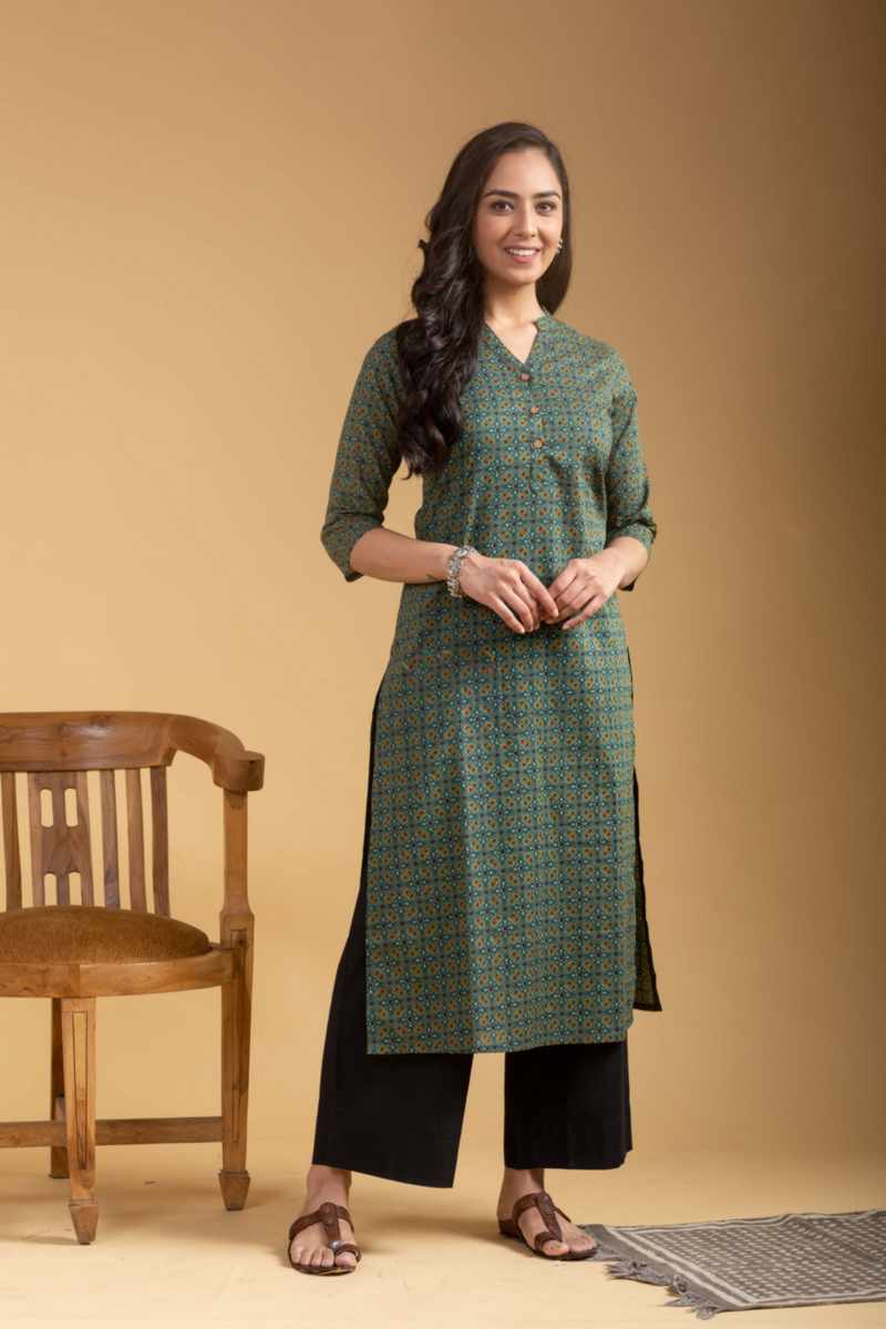 Image for Kusvaa Kst02 Panita Cotton Straight Fit Kurta Side