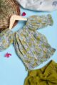 Image for Kusvaa Mbe120 Noshi Cotton Girl's Top Short Set Closeup