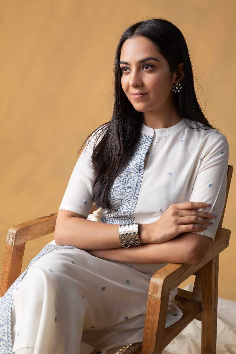 Image for Kusvaa Ne86 Hania Cotton Straight Fit Kurta Back