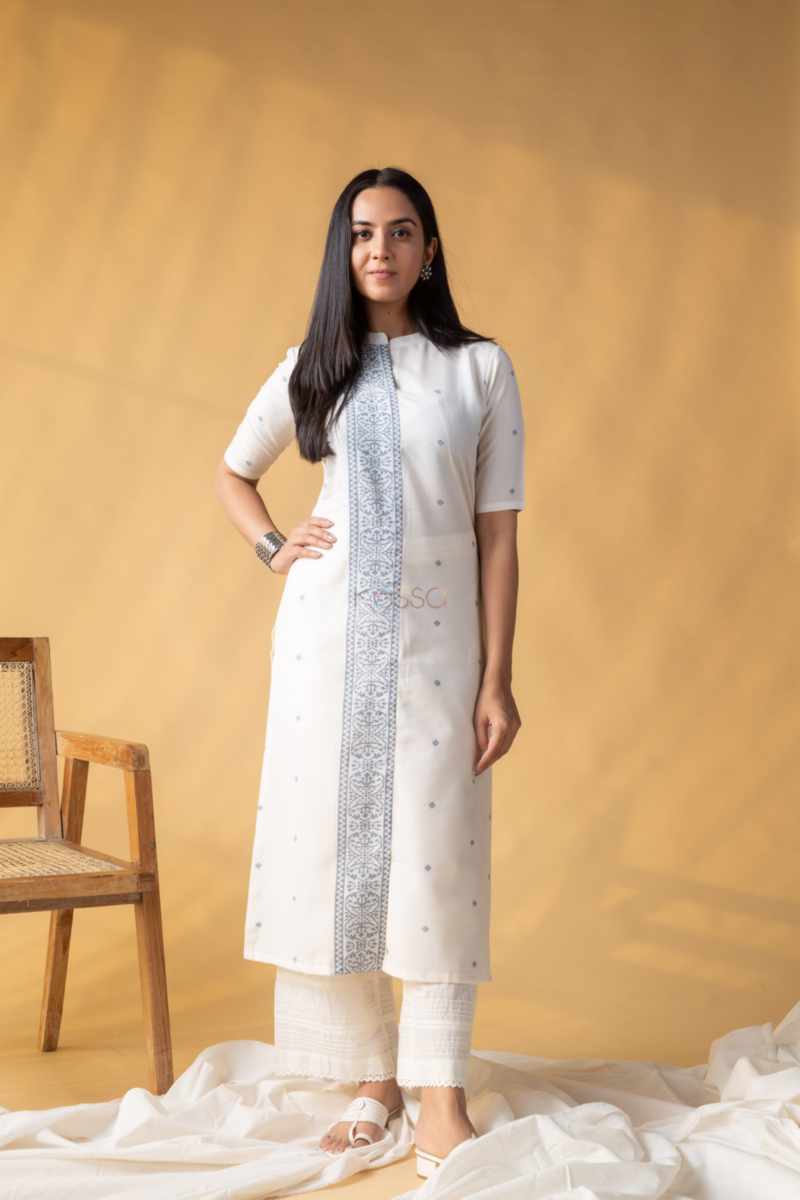 Image for Kusvaa Ne86 Hania Cotton Straight Fit Kurta Featured