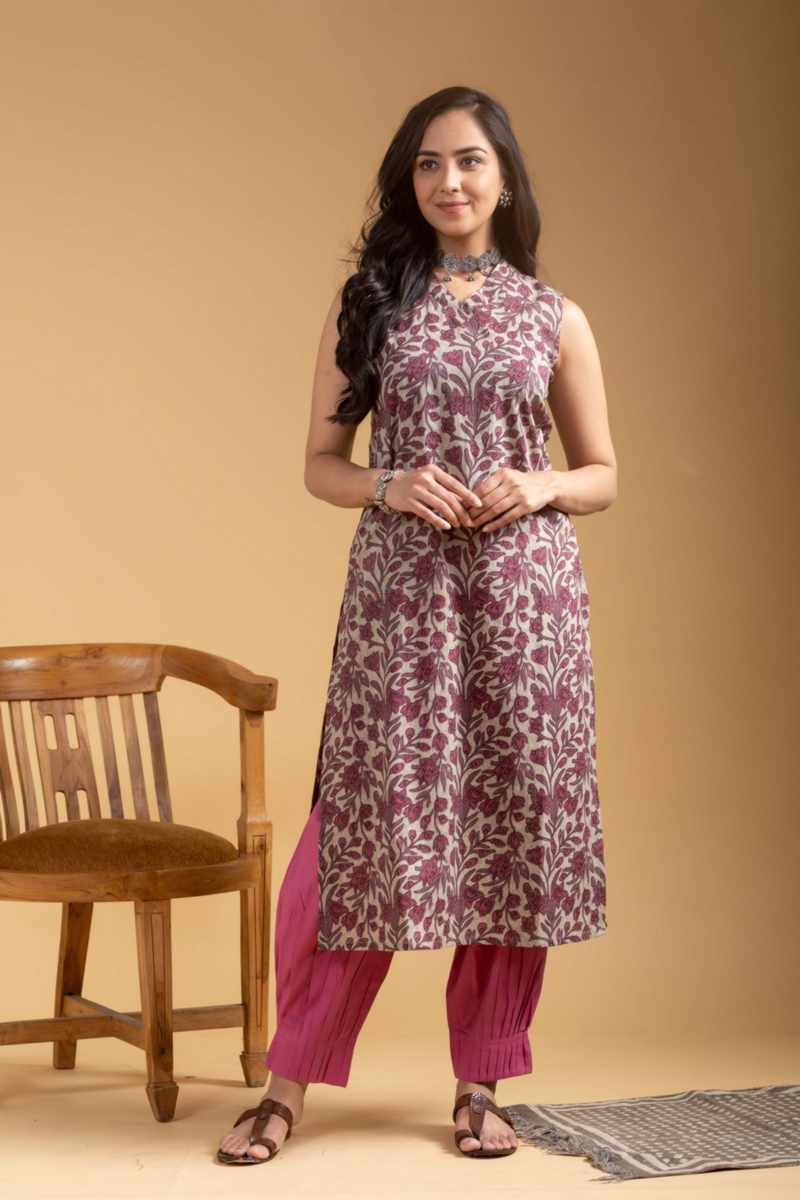 Image for Kusvaa Sa15 Tavishi Cotton Straight Fit Kurta Front