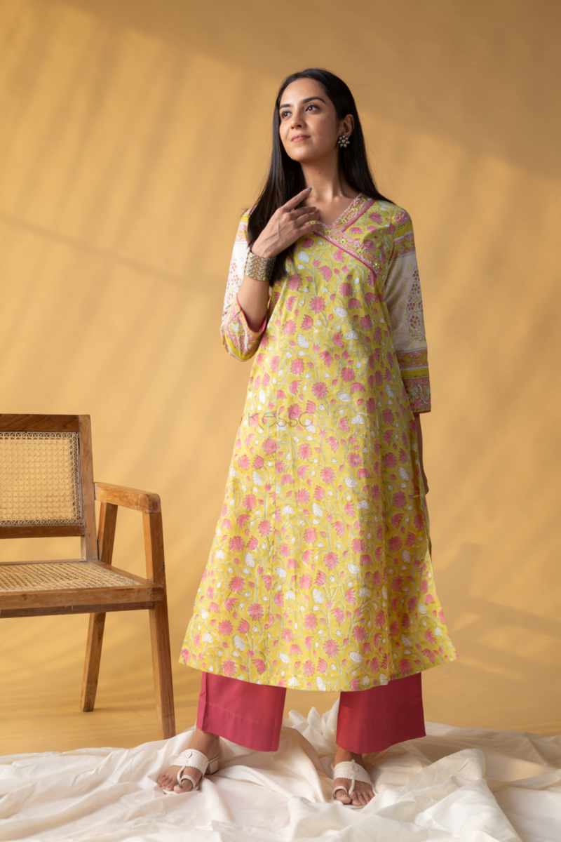 Image for Kusvaa Vcr270 Barkha Cotton Handblock Kurta Front