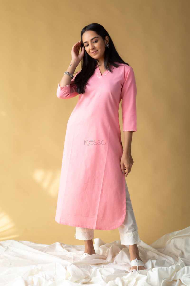 Image for Kusvaa Ws1100 Pinaki Cotton Kurta With Dupatta Set Front