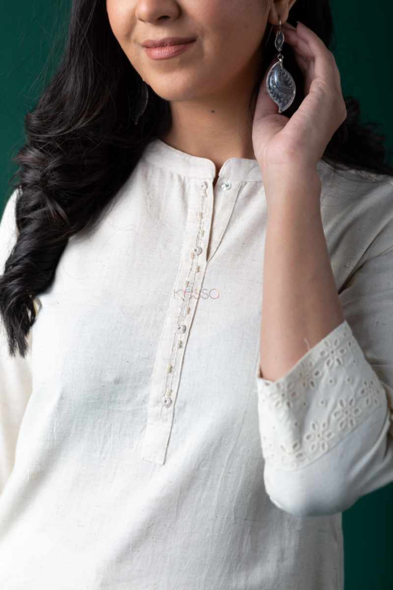 Image for Kusvaa Ws1103 Manon Cotton Flex Kurta Pant Set Closeup