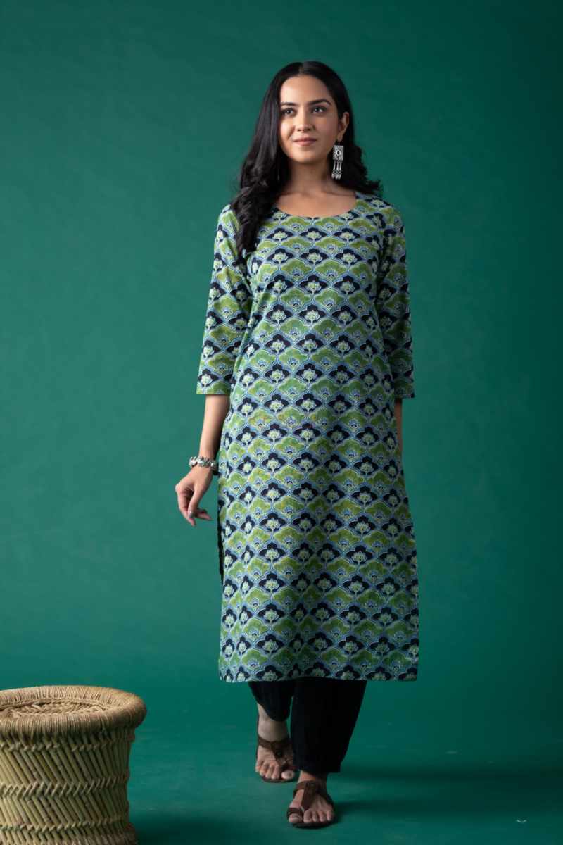 Image for Kusvaa Ws1105 Yasawi Cotton Straight Kurta Side