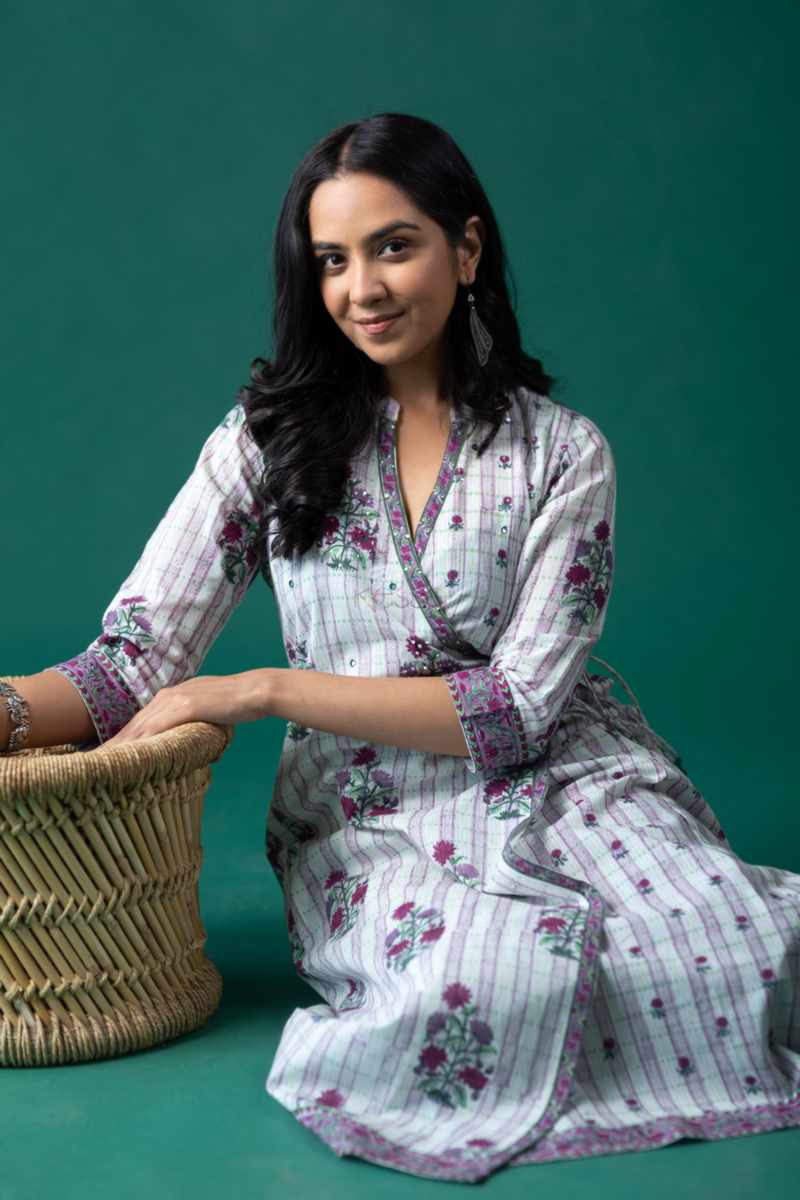 Image for Kusvaa Wsr440 Erisha Cotton A Line Kurta Sitting