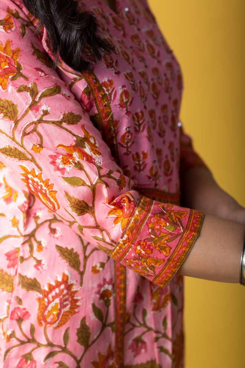 Image for Kusvaa Wsr444 Naisha Cotton A Line Kurta Closeup