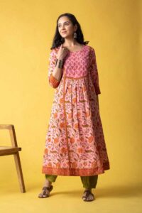 Image for Kusvaa Wsr444 Naisha Cotton A Line Kurta Featured