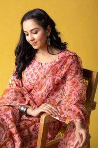 Image for Kusvaa Wsr444 Naisha Cotton A Line Kurta Sitting
