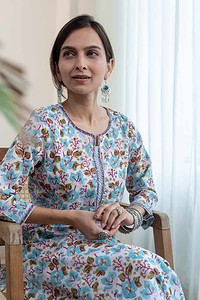 Image for Kusvaa Wsr445 Dakshata Cotton Handblock Kurta Back