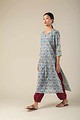 Image for Kusvaa Ne161 Durga Cotton Handblock Kurta Front