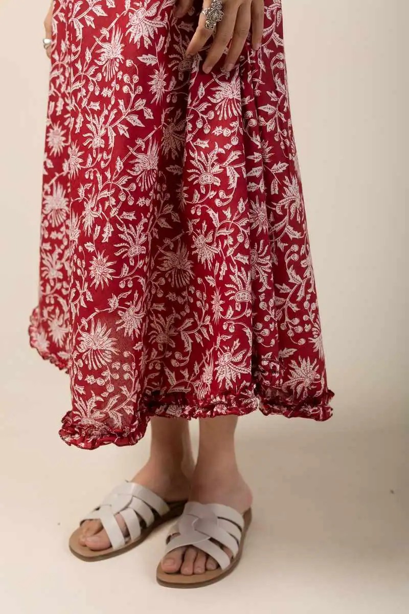 Image for Kusvaa Ne204 Ikshan Cotton A Line Dress Closeup 2