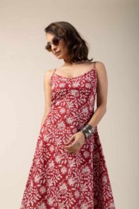 Image for Kusvaa Ne204 Ikshan Cotton A Line Dress Closeup