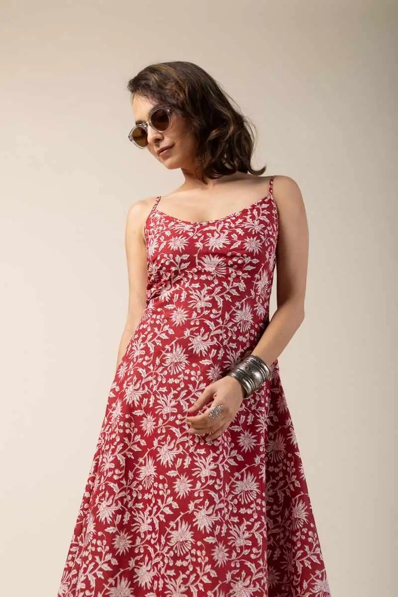 Image for Kusvaa Ne204 Ikshan Cotton A Line Dress Closeup