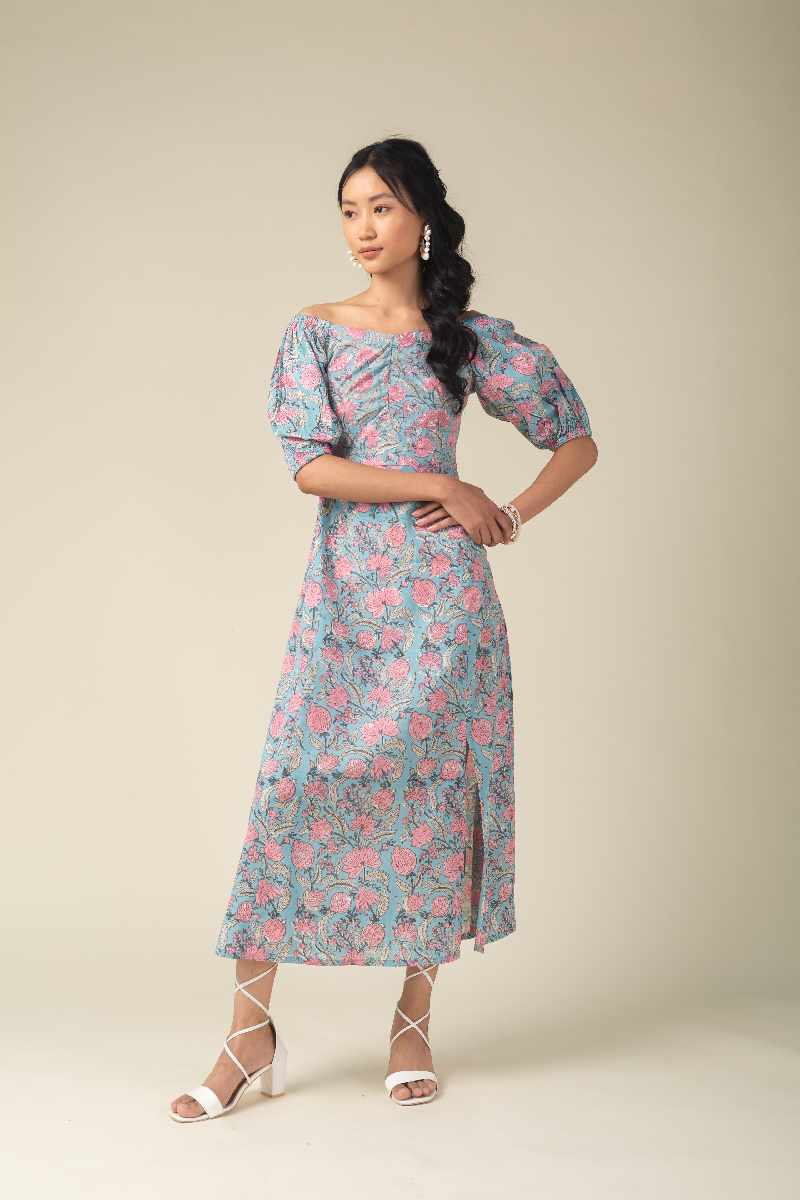 Image for Kusvaa Ne205a Tvisha Handblock Dress Sleeves