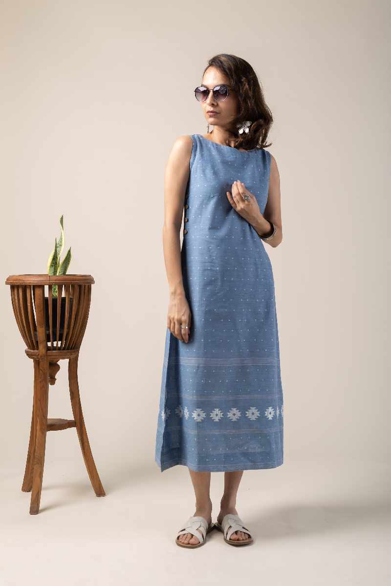 Image for Kusvaa Ne85 Edhas Handloom Cotton Dress Neck
