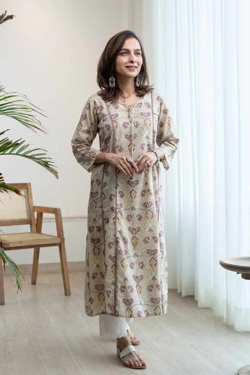 Image for Kusvaa Ne94 Divita Cotton A Line Kurta Featured