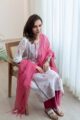 Image for Kusvaa Ne95 Fiza Cotton Handblock Kurta Sitting
