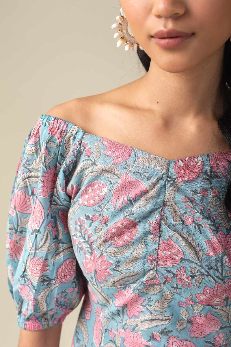 Image for Ne205a Tvisha Handblock Dress Closeup