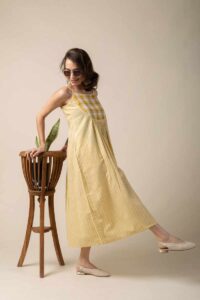 Image for Kusvaa Ne111 Dhruvi Handloom Cotton Dress Side