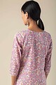 Image for Kusvaa Ne120 Nityashri Cotton Straight Kurta Closeup 2