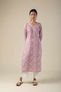 Image for Kusvaa Ne120 Nityashri Cotton Straight Kurta Side