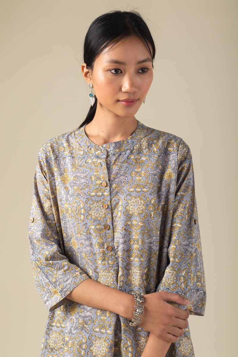 Image for Kusvaa Ne163 Karvi Cotton Kurta Pant Set Closeup