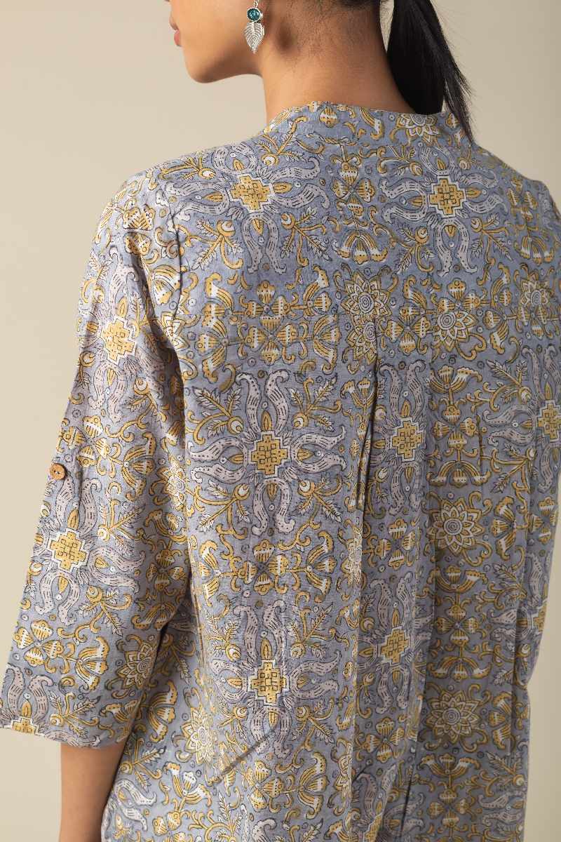 Image for Kusvaa Ne163 Karvi Cotton Kurta Pant Set Neck