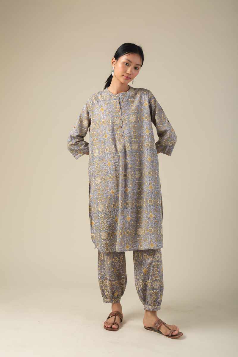 Image for Kusvaa Ne163 Karvi Cotton Kurta Pant Set Side
