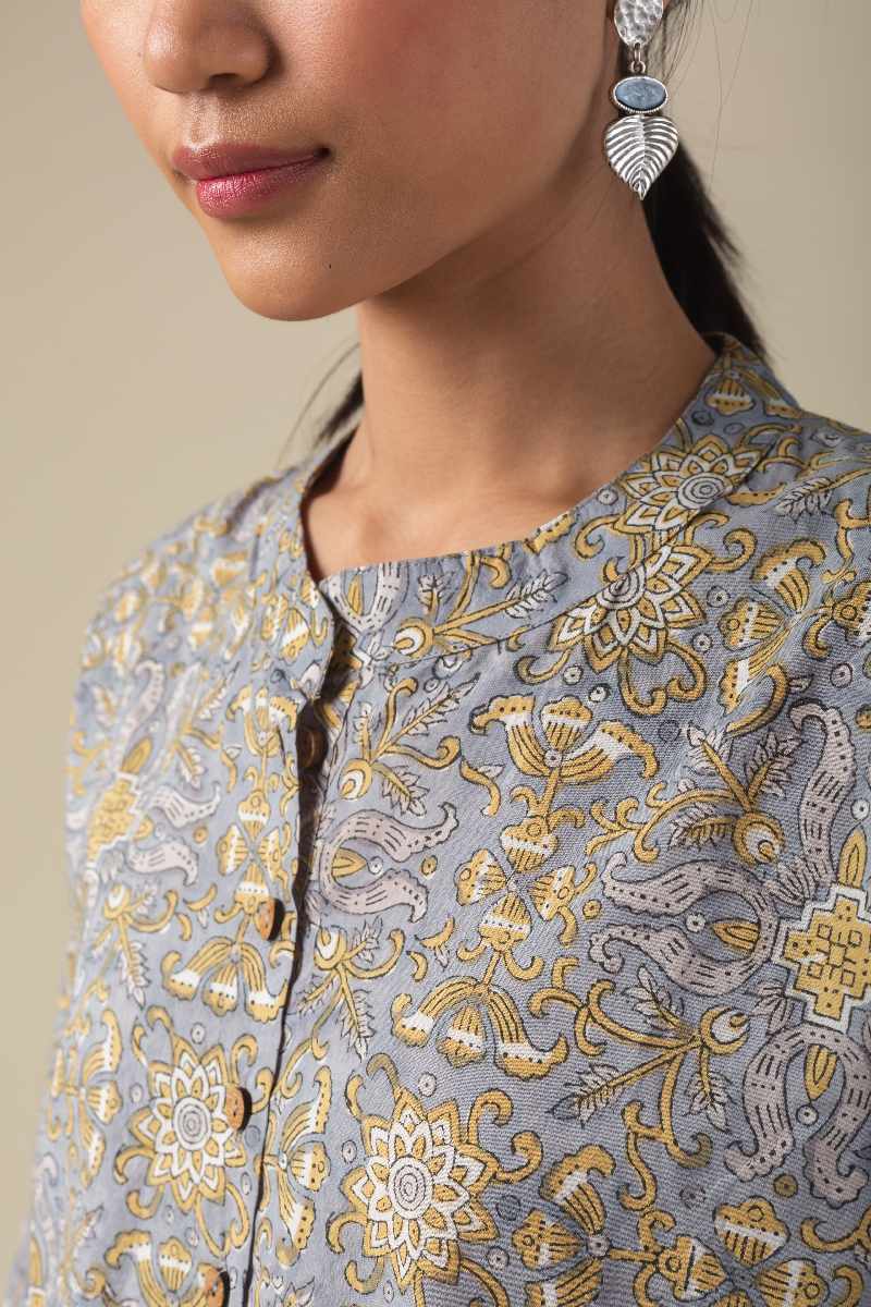 Image for Kusvaa Ne163 Karvi Cotton Kurta Pant Set Sleeves