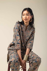 Image for Kusvaa Ne31 Rashi Cotton Kalamkari Co Ord Set Closeup 2