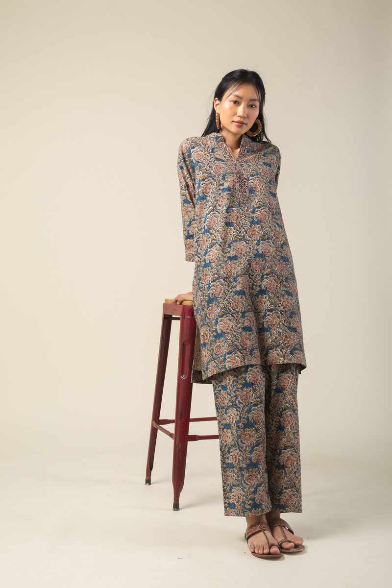 Image for Kusvaa Ne31 Rashi Cotton Kalamkari Co Ord Set Front