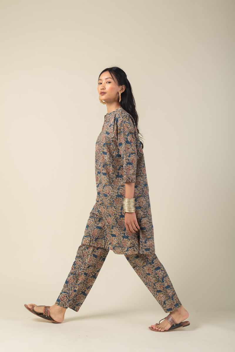 Image for Kusvaa Ne31 Rashi Cotton Kalamkari Co Ord Set Pattern