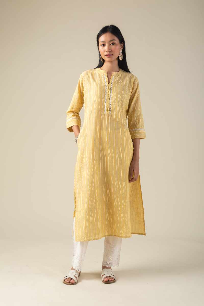 Image for Kusvaa Ne53 Aditi Handloom Cotton Kurta Back